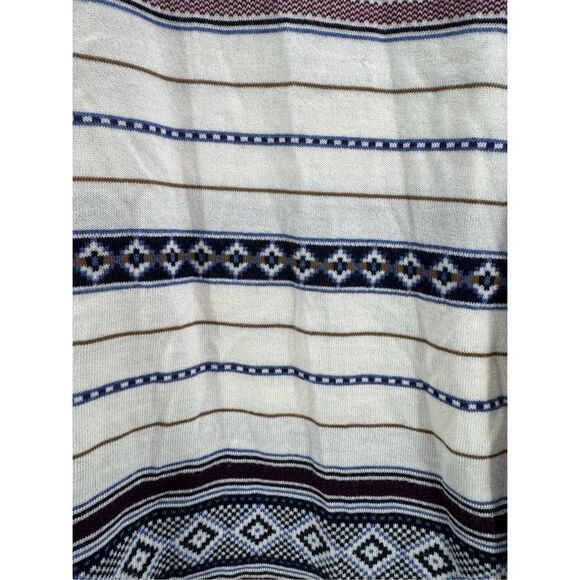 Hart Schaffner Marx Mens Cream Blue Fair Isle Merino Wool Pullover Sweater Large - Picture 3 of 9
